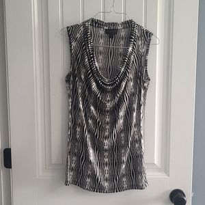 Worthington white, black, & tan tank top